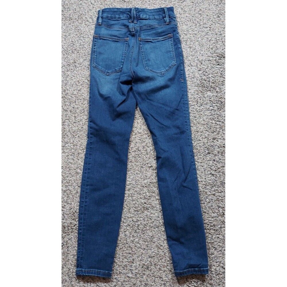 Good American Good Legs Skinny Jeans Womens 0/25 Blue Stretch Zip Fly - Picture 4 of 6